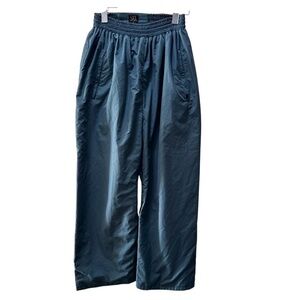 Vintage SAX water resistant baggy parachute style pants dark green size large